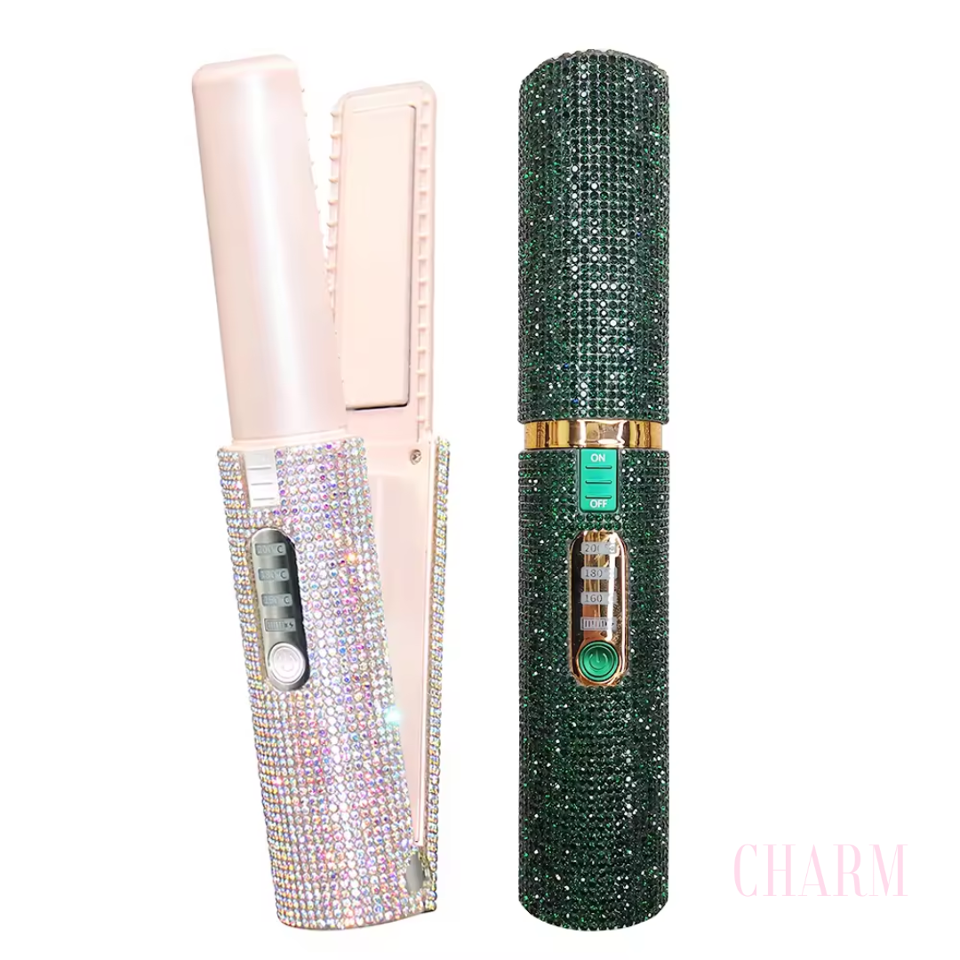 CharmGliss Rhinestone Rechargeable Portable Flat Iron