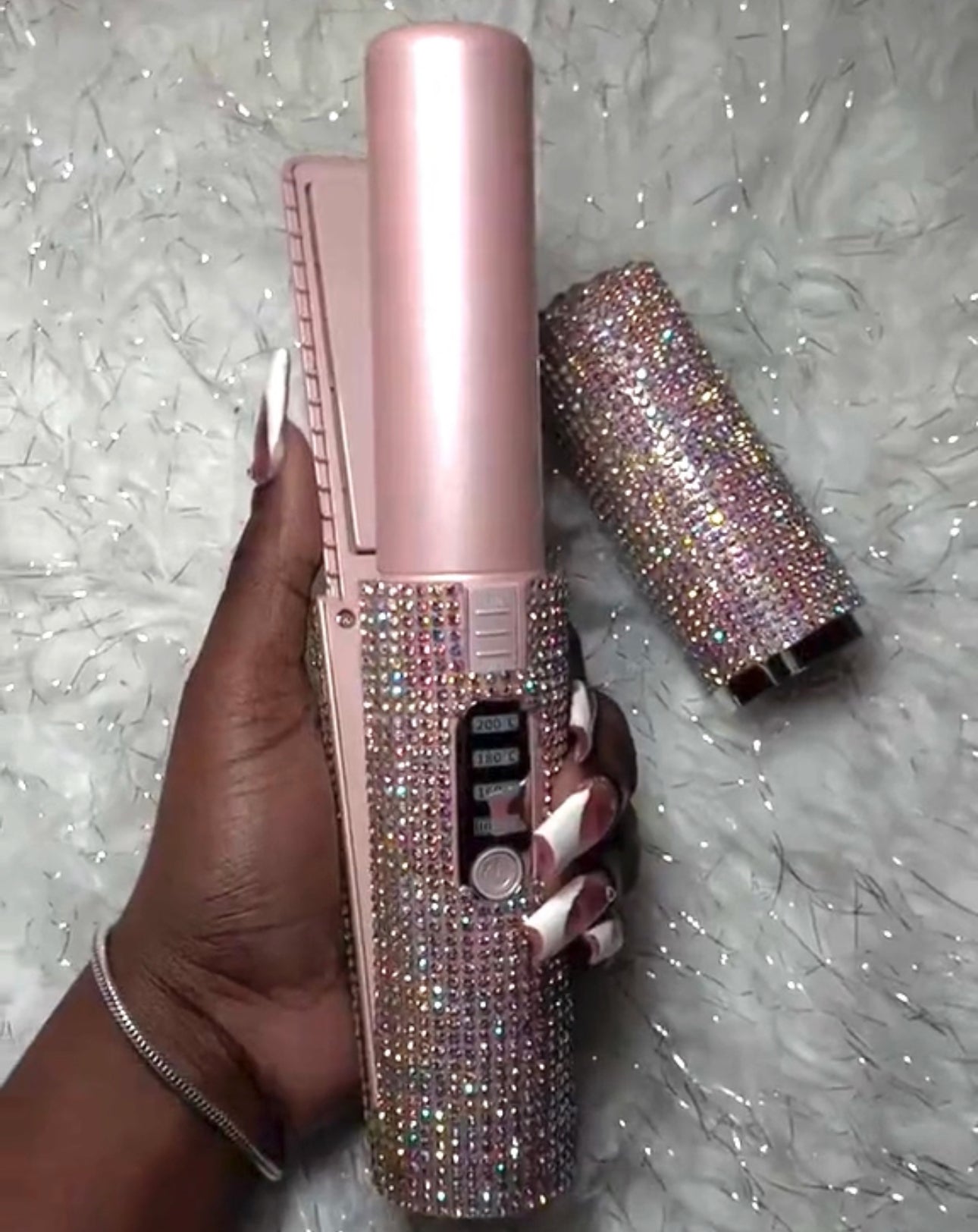 CharmGliss Rhinestone Rechargeable Portable Flat Iron